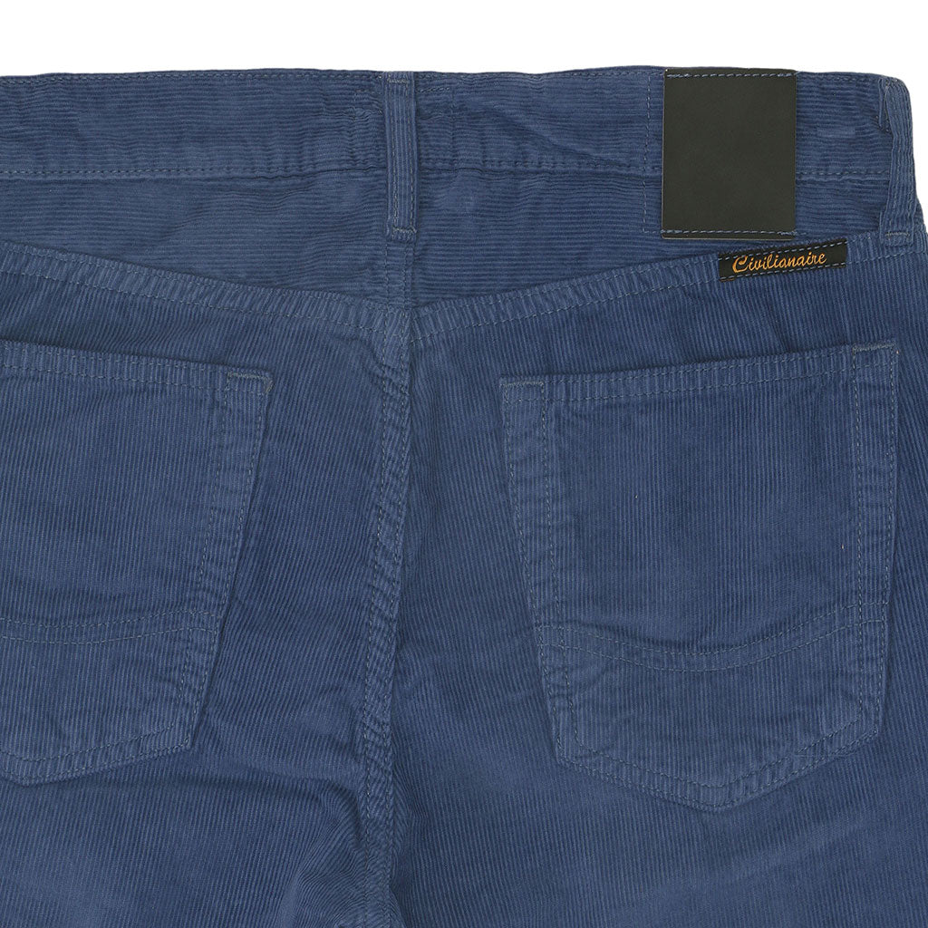 5-Pocket Slim Fit Corduroy Pants - Sea Blue