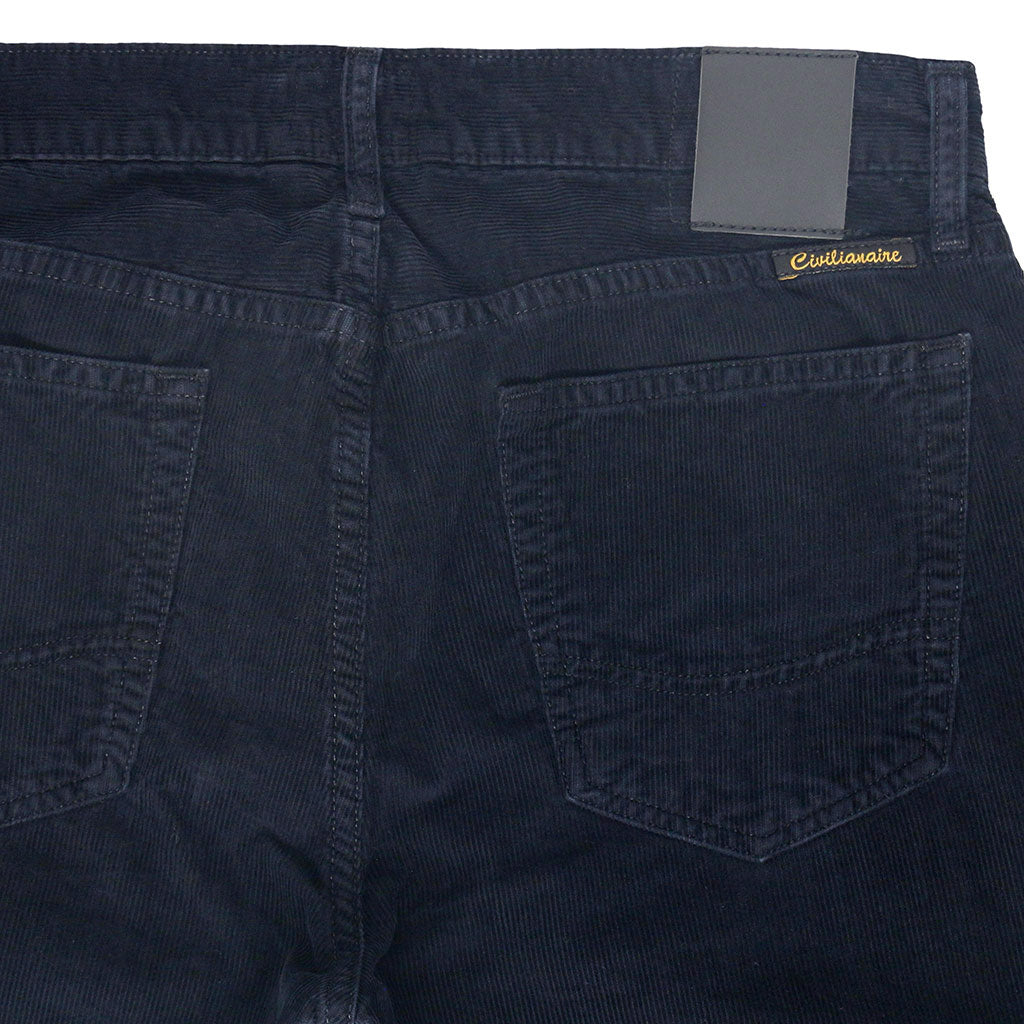 5-Pocket Slim Fit Corduroy Pants - Dark Navy