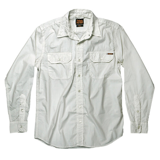 Long Sleeve 2 Pocket Notch Flap Shirt Poplin - Ash