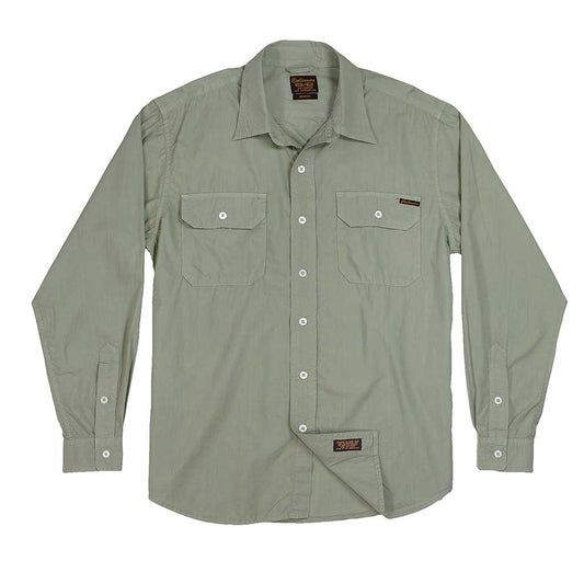 Long Sleeve 2 Pocket Notch Flap Shirt Poplin - Dark Celadon
