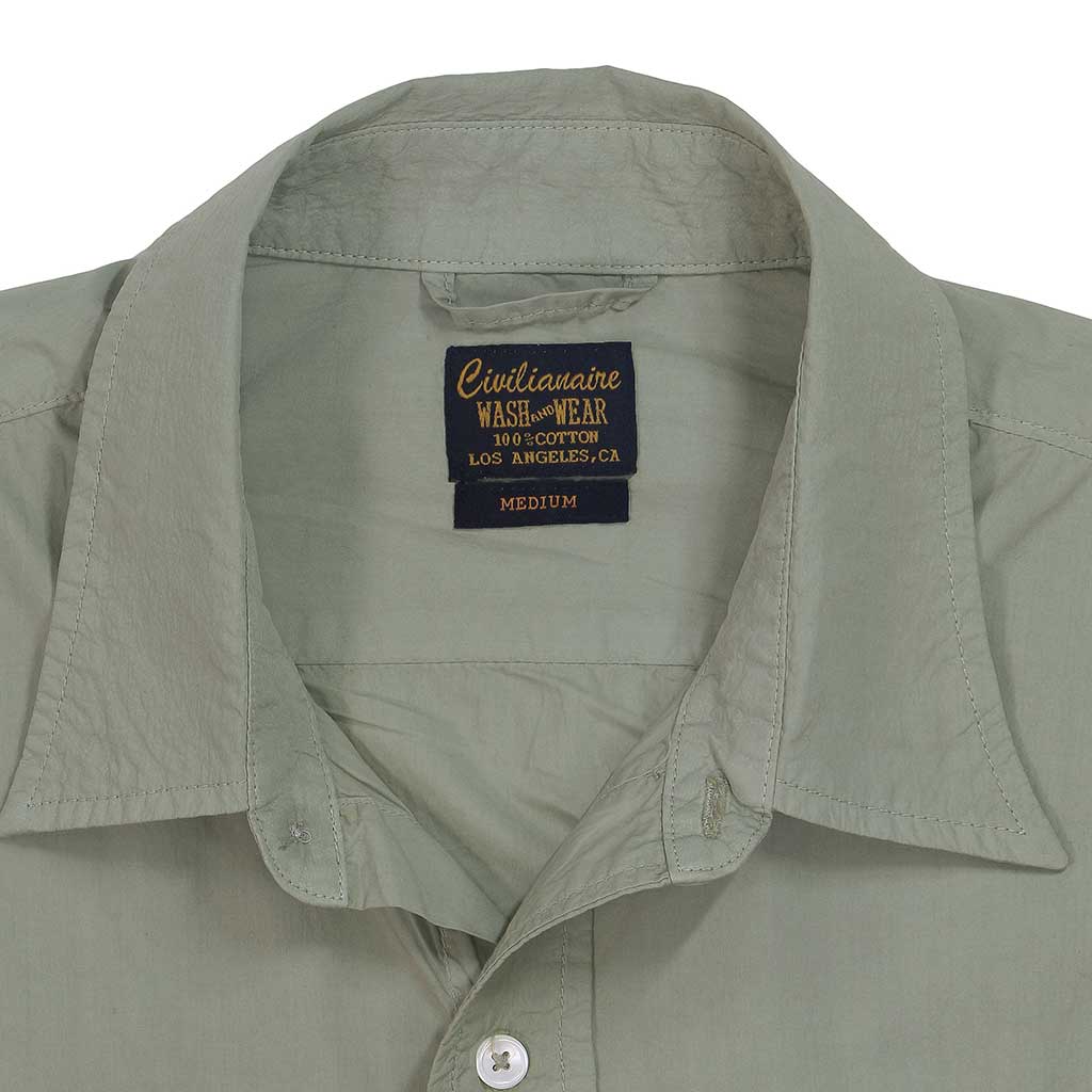Long Sleeve 2 Pocket Notch Flap Shirt Poplin - Dark Celadon