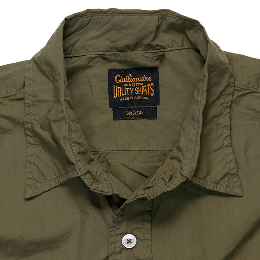 Long Sleeve 2 Pocket Notch Flap Shirt Poplin - Camouflage Green