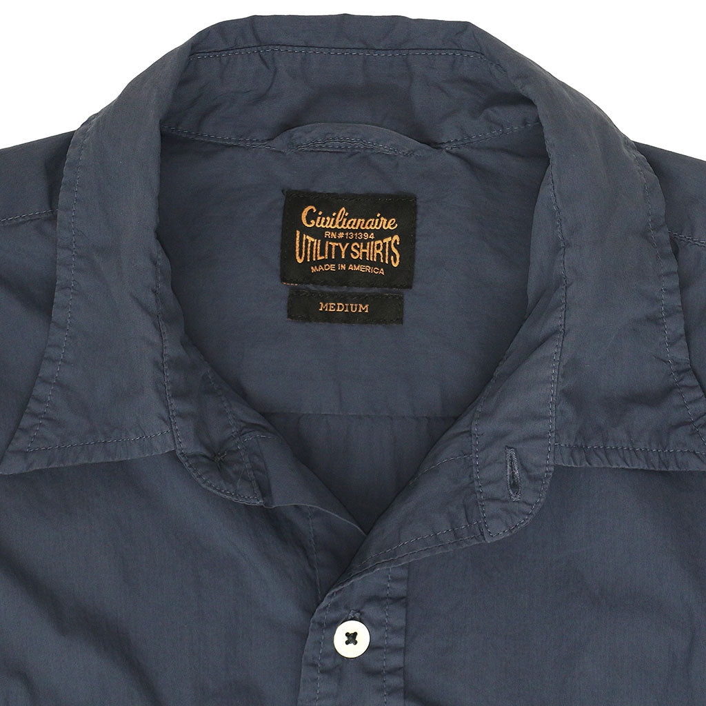 Long Sleeve 2 Pocket Notch Flap Shirt Poplin - Dark Slate Blue