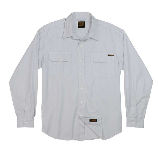 Long Sleeve 2 Pocket Notch Flap Shirt Poplin - Frost