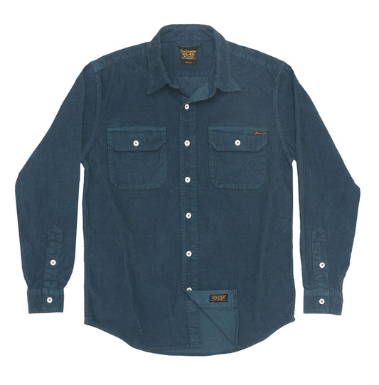 Long Sleeve Notch Flap Shirt Heavyweight Corduroy - SF BLUE