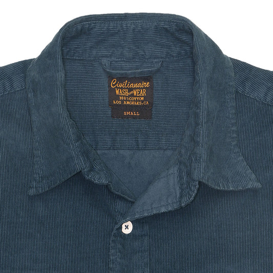 Long Sleeve Notch Flap Shirt Heavyweight Corduroy - SF BLUE