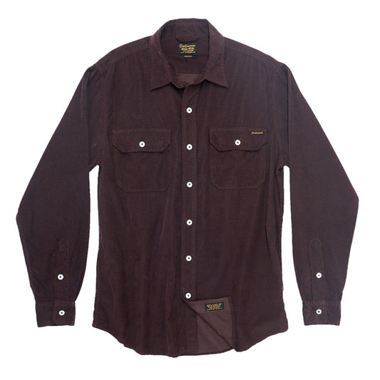 Long Sleeve Notch Flap Shirt 28-Wale Light Weight Corduroy - Dark Burgundy