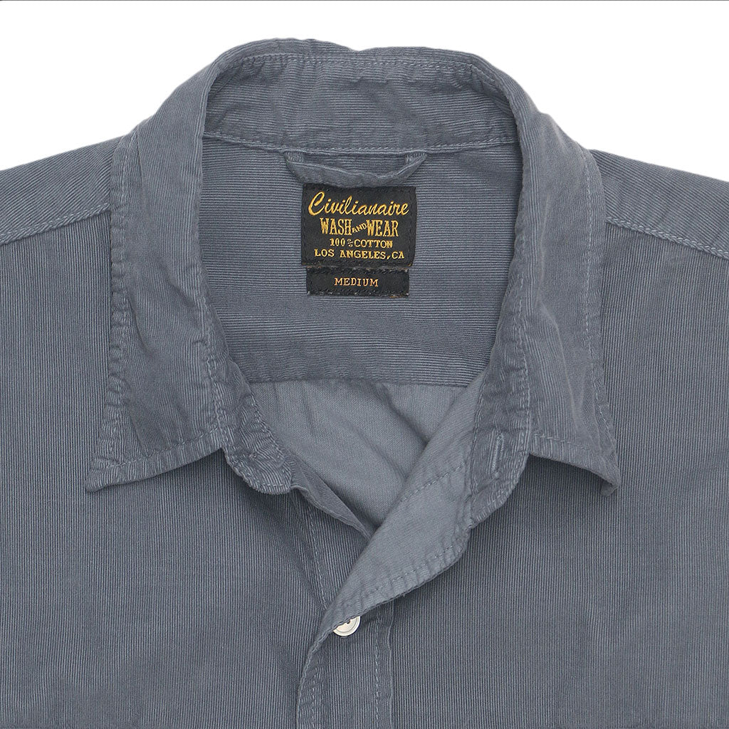 Long Sleeve Notch Flap Shirt 28-Wale Light Weight Corduroy - Moon