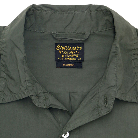 Long Sleeve 1 Pocket Shirt Poplin - Olive Khaki