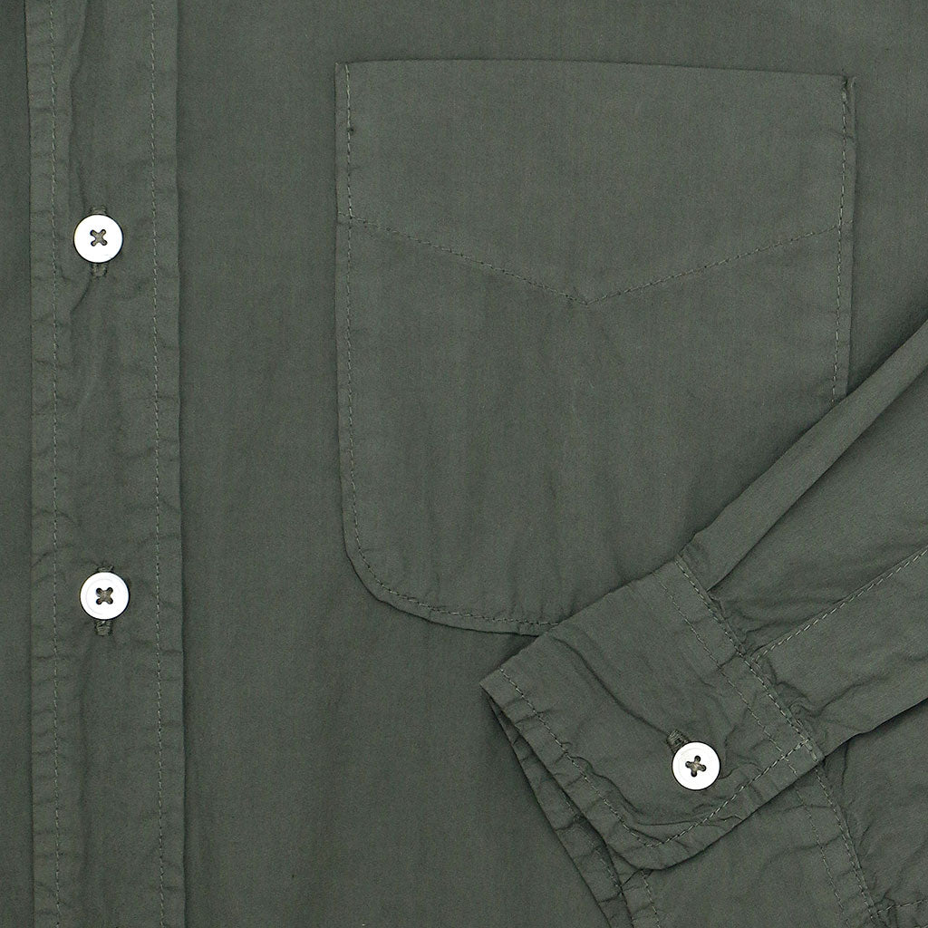 Long Sleeve 1 Pocket Shirt Poplin - Olive Khaki