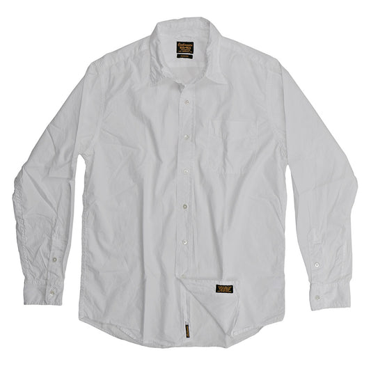 Men's Long Sleeve 1 Pocket Shirt Poplin - White