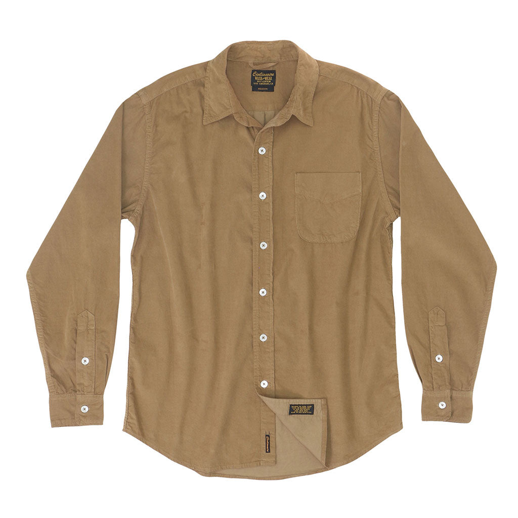Long Sleeve Single Pocket Shirt 28-Wale Light Weight Corduroy - Kindling