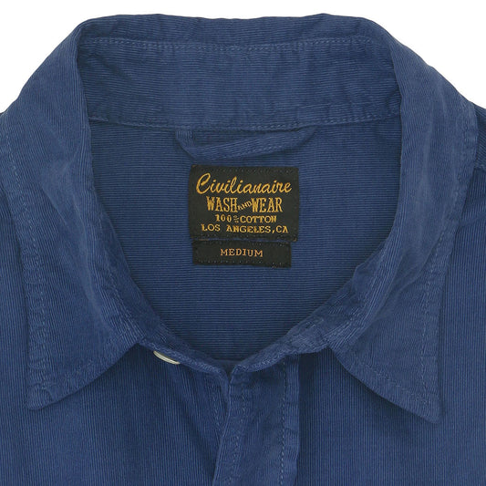 Long Sleeve Single Pocket Shirt 28-Wale Light Weight Corduroy - Sea Blue