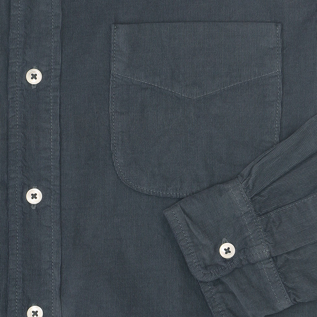 Long Sleeve Single Pocket Shirt 28-Wale Light Weight Corduroy - Moon