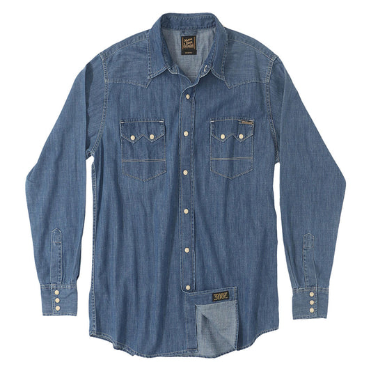 Long Sleeve Sawtooth Pocket 6.5 Denim Western Shirt - Dark Wash