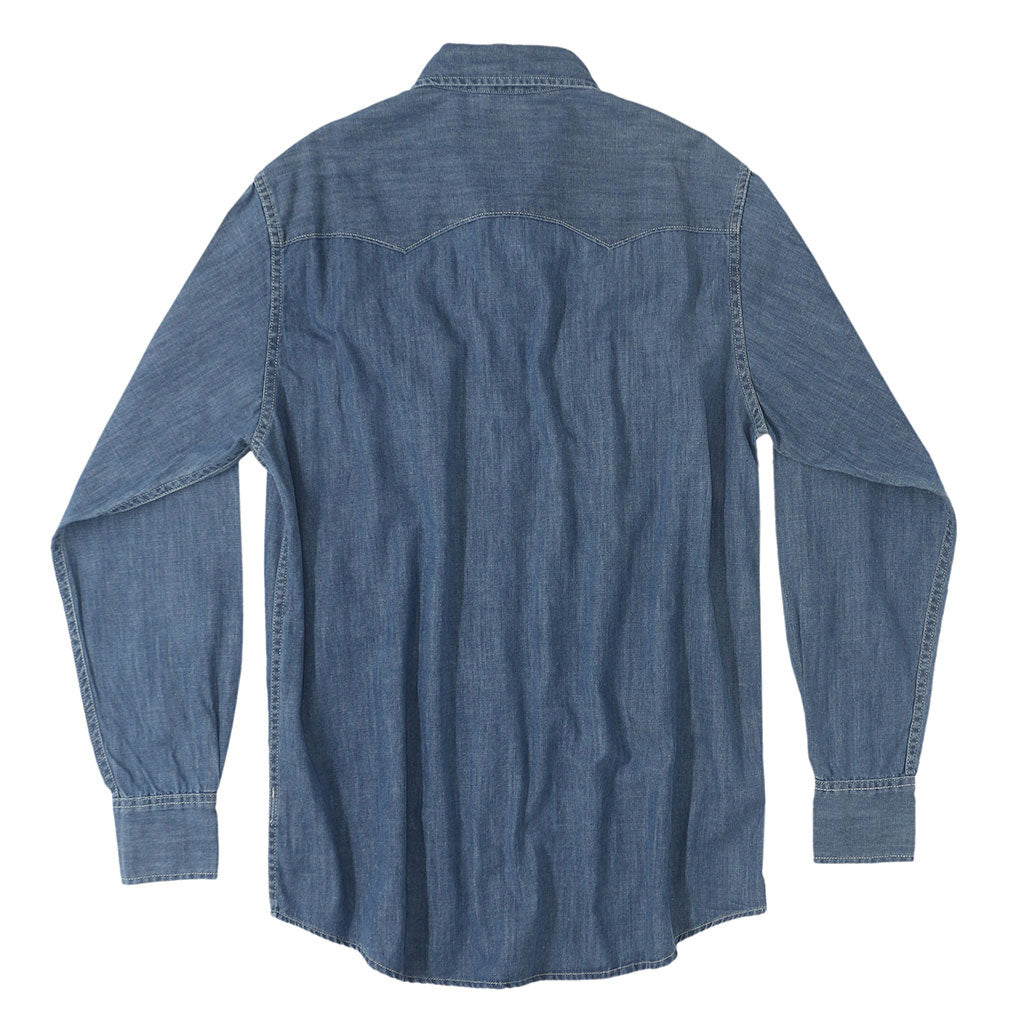 Long Sleeve Sawtooth Pocket 6.5 Denim Western Shirt - Dark Wash
