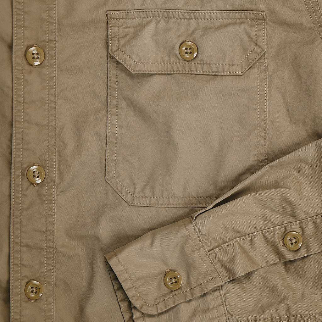Long Sleeve 2 Pocket Notch Flap Shirt Light Twill - Dark Khaki