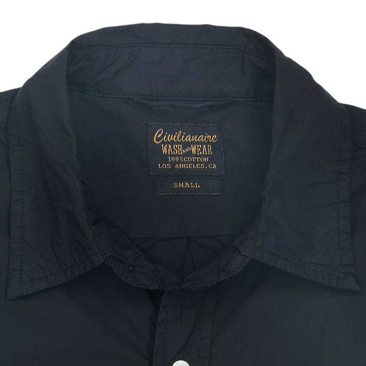 Long Sleeve 1 Pocket Shirt Poplin - Jet Black