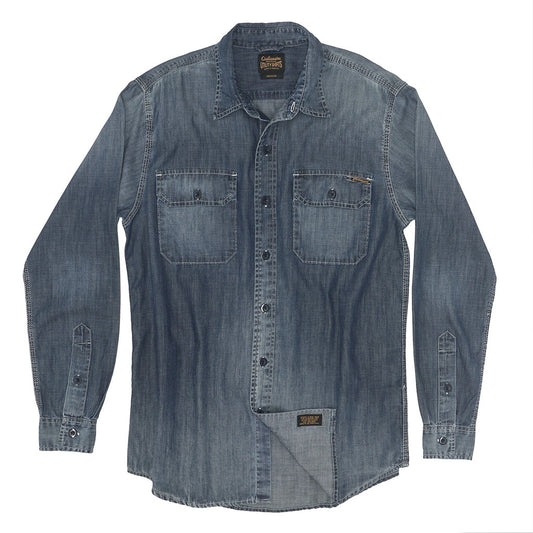 Long Sleeve Notch Flap Shirt 6 oz. Denim - SB Dark Indigo