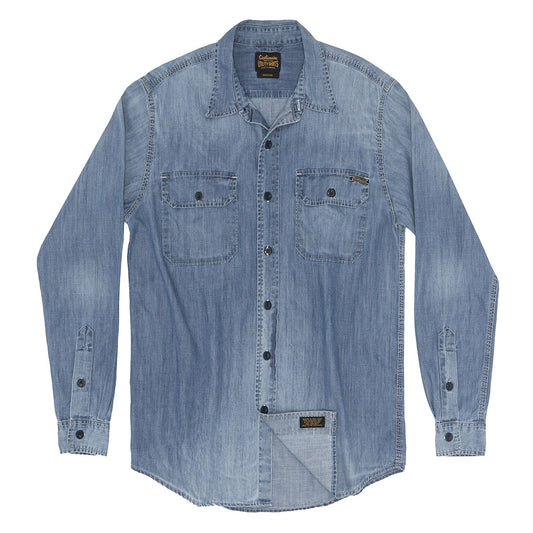 Long Sleeve Notch Flap Shirt 6 oz. Denim - SB Medium Indigo