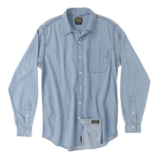 Long Sleeve 1 Pocket Shirt 6.5 oz. Denim - Light Stone Wash