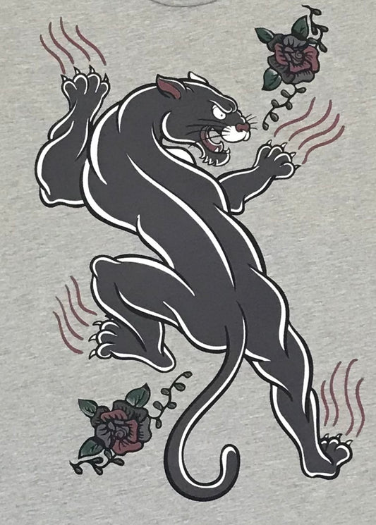 "Panther" Tee - Slub Heather Grey