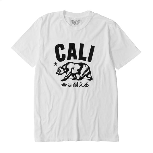 "Don't Mess with Cali" Short Sleeve Mens Crew Neck Tee - White