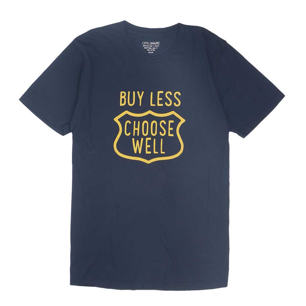 "Buy Less, Choose Well" Short Sleeve Men's Tee - EZ Dark Navy
