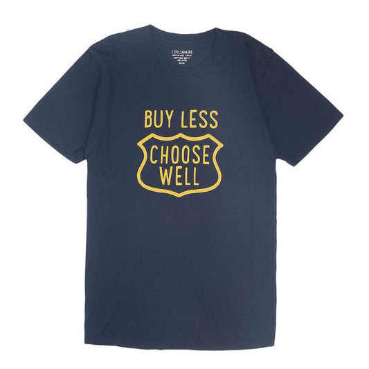"Buy Less, Choose Well" Short Sleeve Men's Tee - EZ Dark Navy