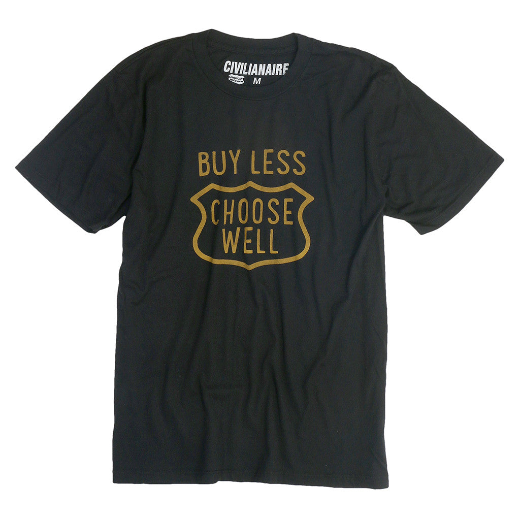 Men's "Buy Less, Choose Well" Tee - Jet Black