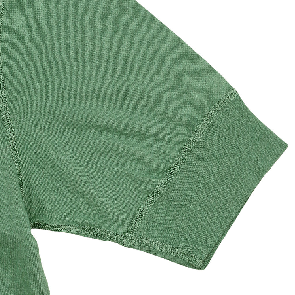 Sleeve Banded Henley - Cotton - Sage Leaves