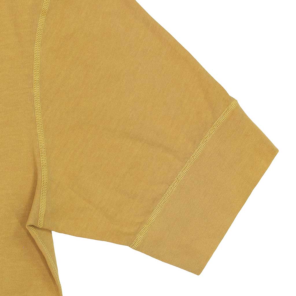 Short Sleeve Banded Henley - Cotton - Pigment Dyed Gold