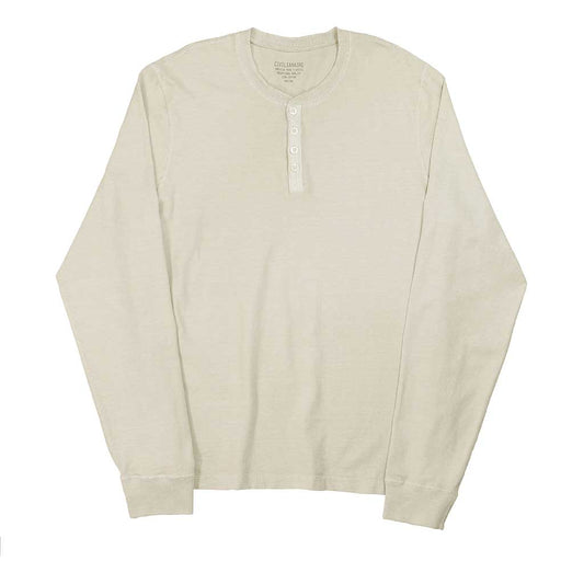 Long Sleeve Heavy Henley - Ash