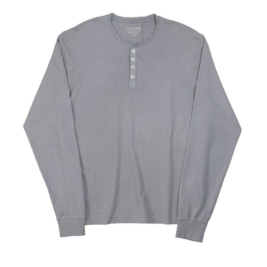 Long Sleeve Heavy Henley - Iron