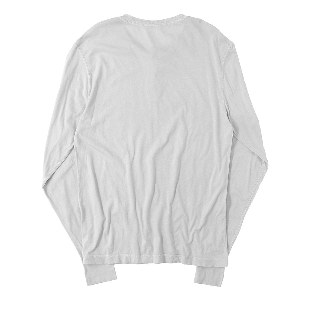 Long Sleeve Cotton Banded Henley - Frost