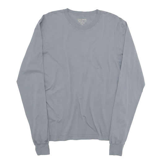 Long Sleeve Crew Neck Cotton Tee - Iron #9022