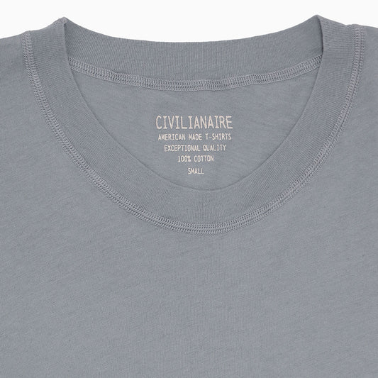 Long Sleeve Crew Neck Cotton Tee - Iron #9022