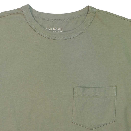 Crew Neck Short Sleeve 1 Pocket Tee - Dark Celadon