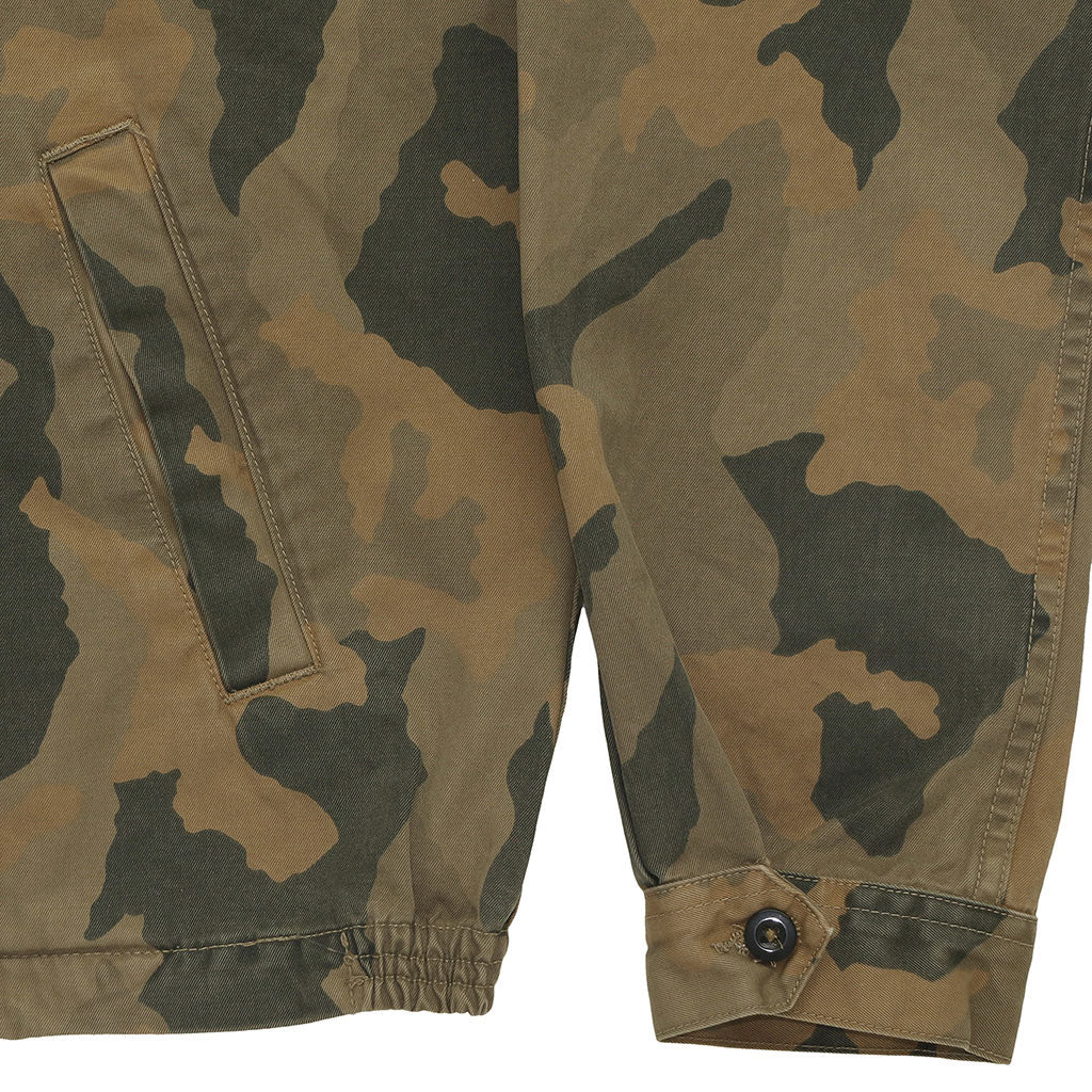 Zip Front 2 Pocket Corduroy Collar Camouflage Cliff Jacket - Kindling