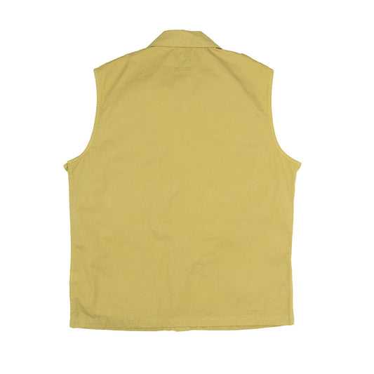 4 Pocket Twill Cotton Officer Zip Vest - Dijon