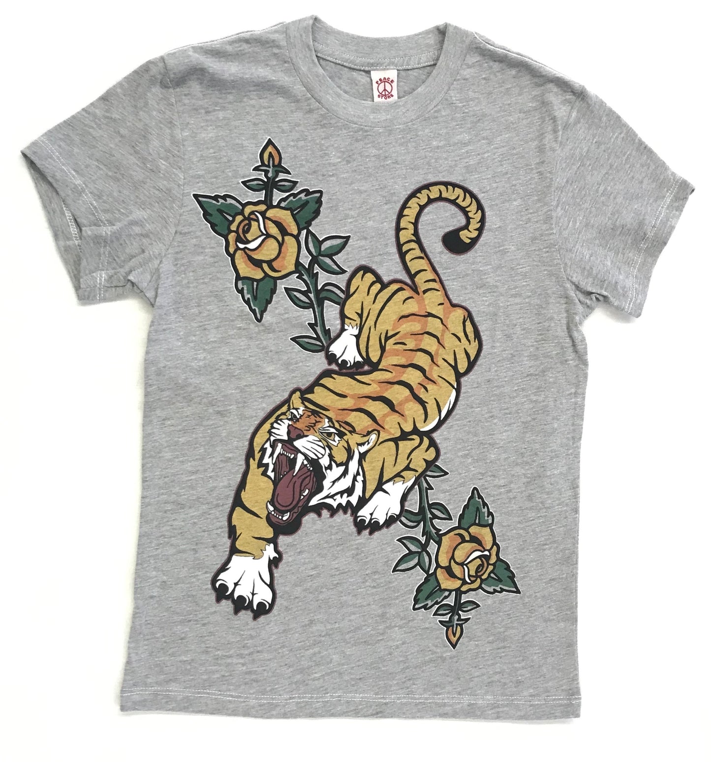 "Siberian Tiger" Peace Store Tee -  Heather Grey Jersey