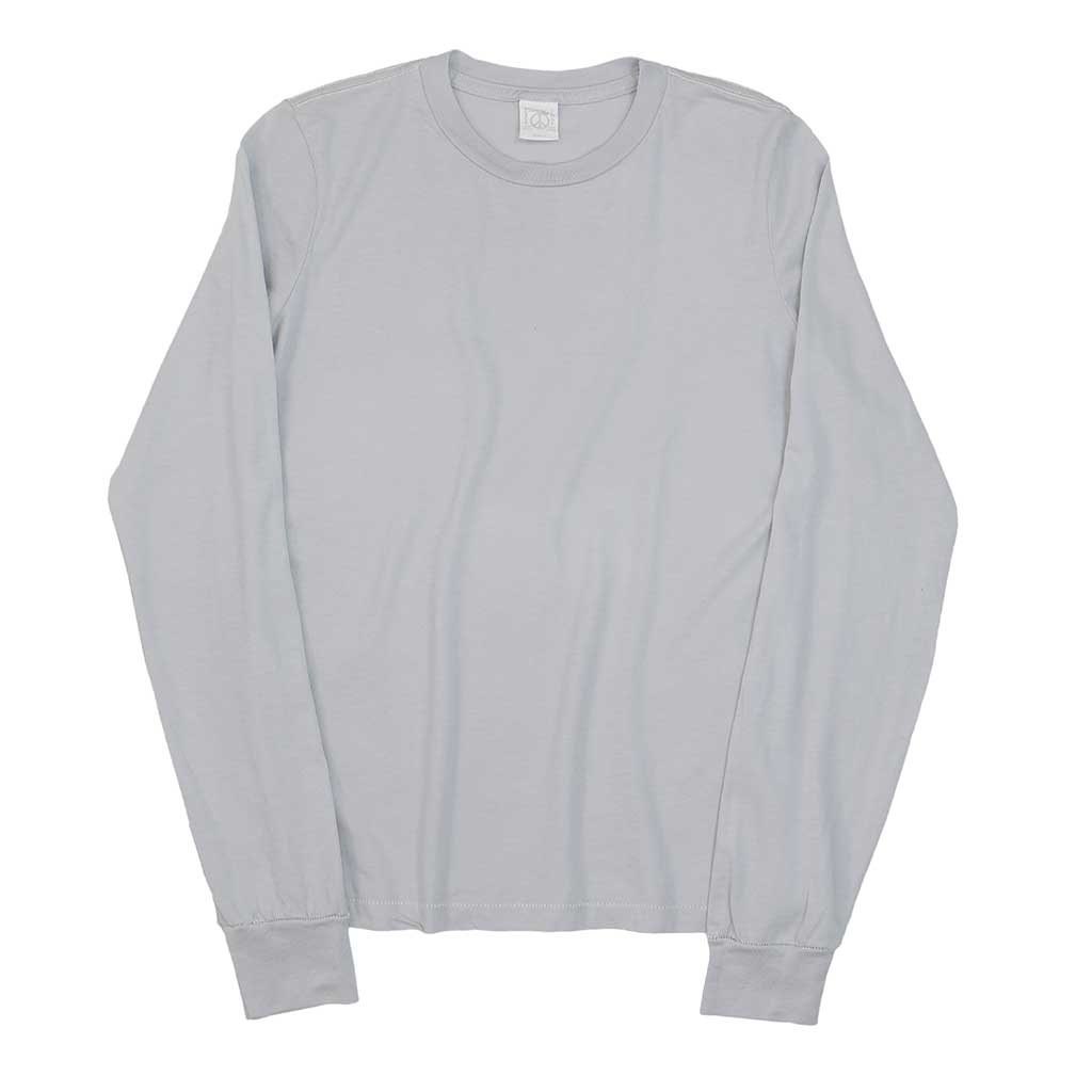 PEACE STORE Long Sleeve Crew Neck Jersey Tee - Rand Silver