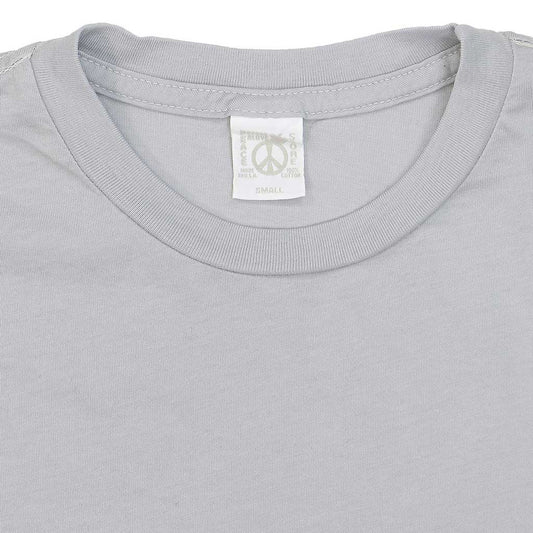 "Peace Store" Long Sleeve Crew Neck Jersey Tee - Rand Silver
