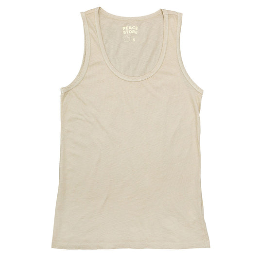 "Peace Store" Cotton Tank Top  - Hay_8072