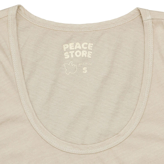 "Peace Store" Cotton Tank Top  - Hay_8072