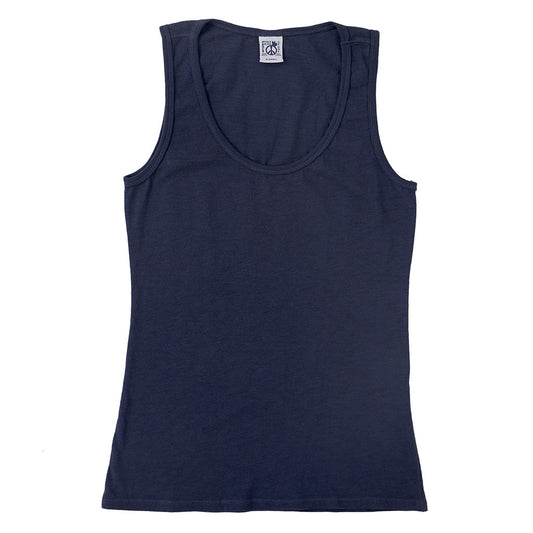 "Peace Store" Cotton Tank Top - Dark Slate Blue
