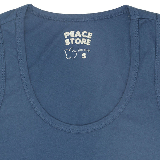 "Peace Store" Cotton Tank Top - India Ink