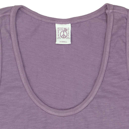 "Peace Store" Cotton Tank Top - Soft Lavender