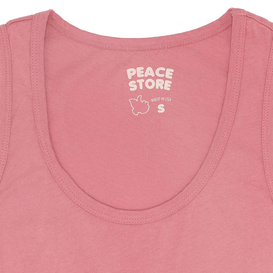 "Peace Store" Cotton Tank Top - Flamingo