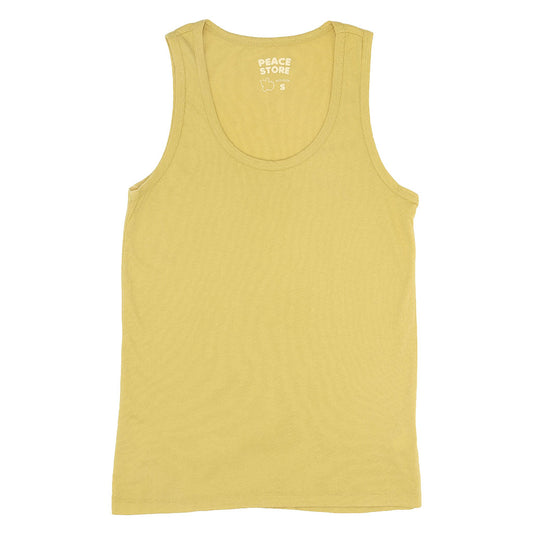 "Peace Store" Cotton Tank Top - Dijon